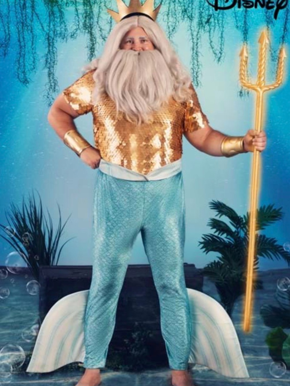 King Triton - includes costume, trident, beard, and wig